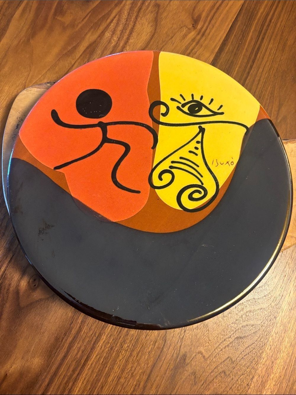 Vintage BUXO Signed Ceramic Art Plate - 10 inch